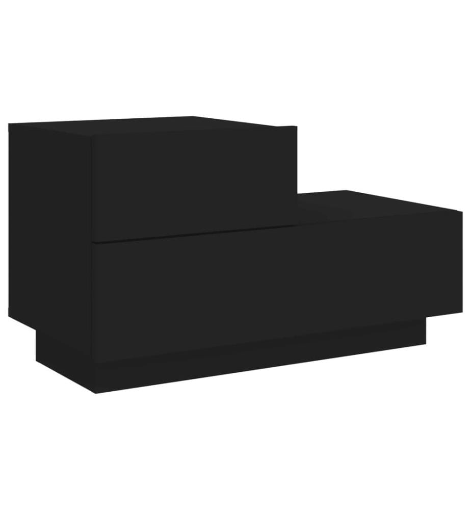 Nachttisch mit LED-Leuchten Schwarz 70x36x40,5 cm