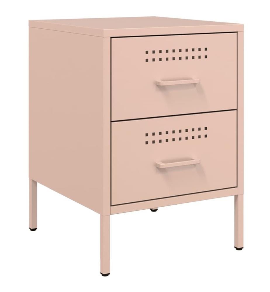 Tables de chevet 2 pcs rose 36x39x50,5 cm acier