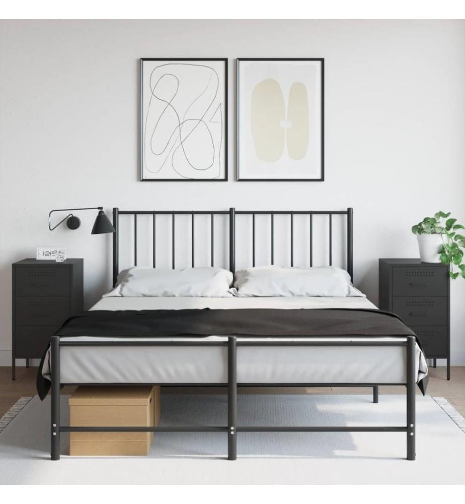 Nachttische 2 Stk. Schwarz 36x39x68 cm Kaltgewalzter Stahl