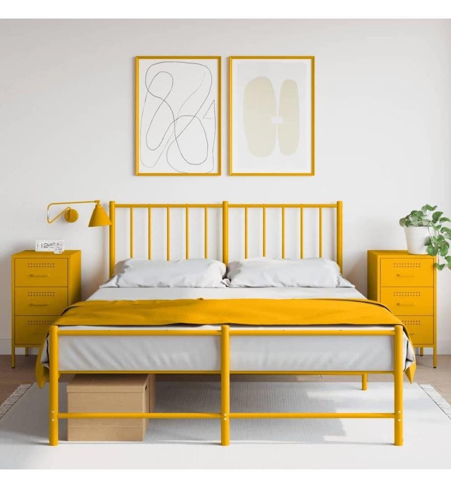 Tables de chevet 2 pcs jaune moutarde 36x39x68 cm