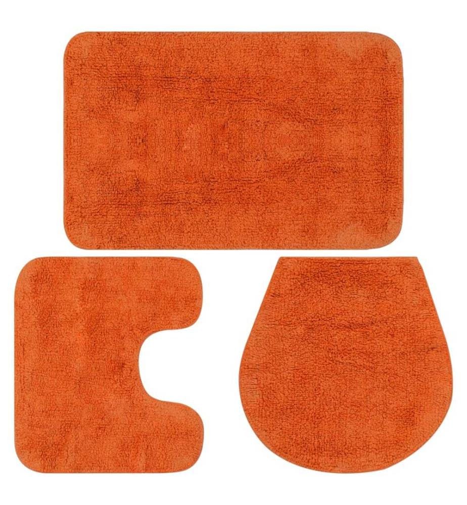 Badematten-Set 3-tlg. Stoff Orange