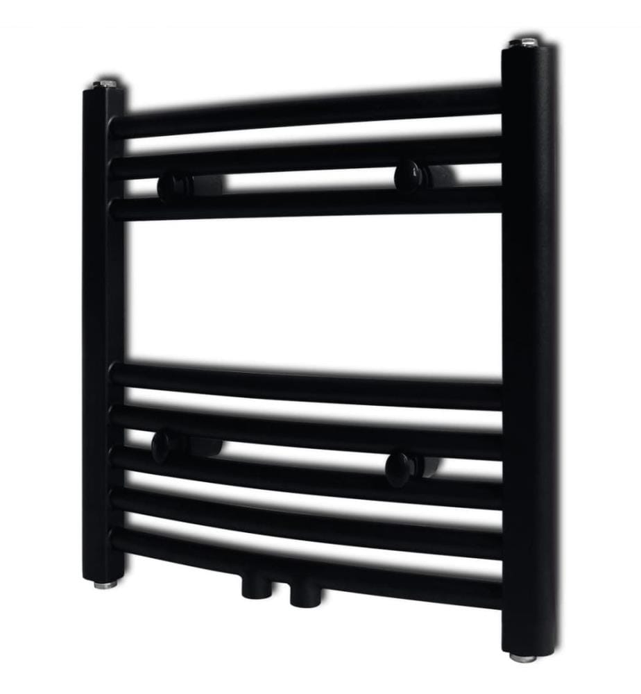 Handtuchheizkörper Warmwasser Gebogen Schwarz 480x480 mm