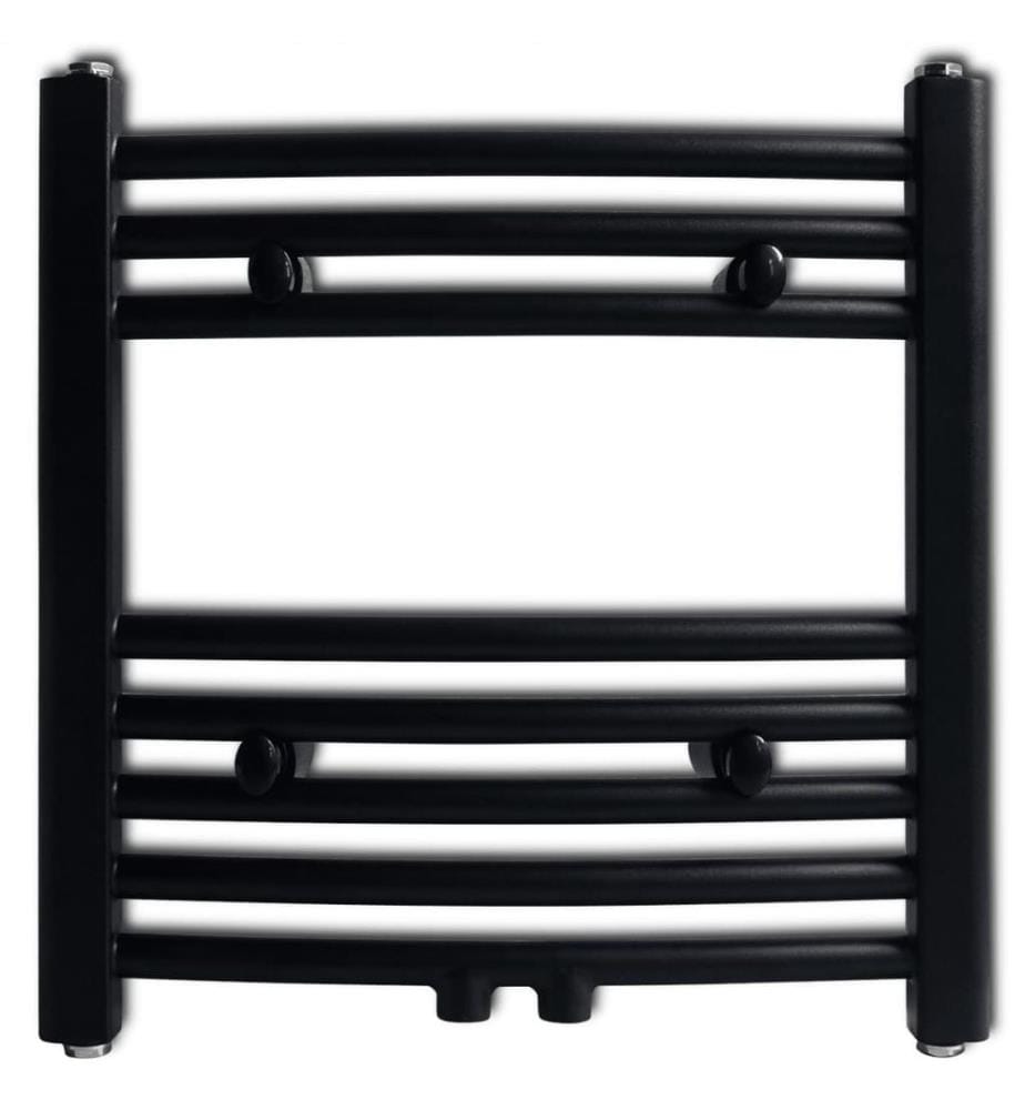 Handtuchheizkörper Warmwasser Gebogen Schwarz 480x480 mm