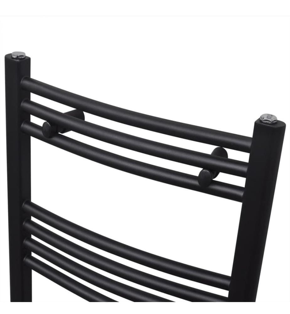 Handtuchheizkörper Warmwasser Gebogen Schwarz 480x480 mm