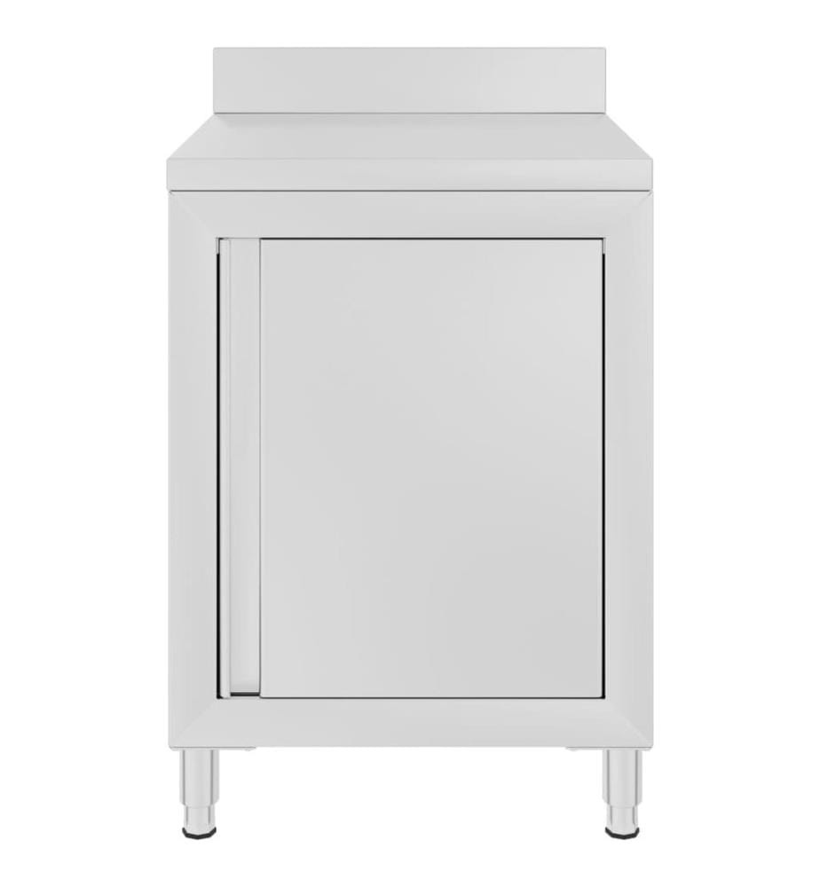 Table de travail commerciale avec armoire 60x60x96 cm Inox