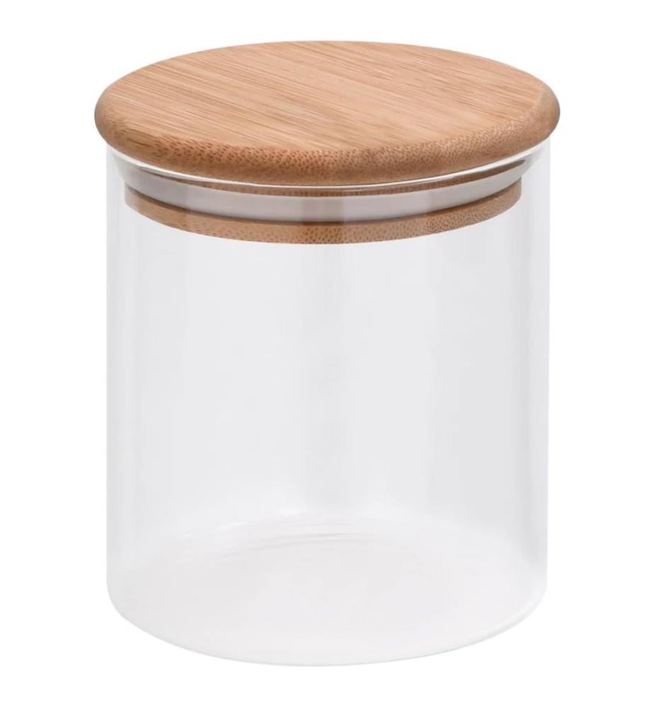 Pots de conservation en verre couvercle en bambou 6 pcs 600 ml