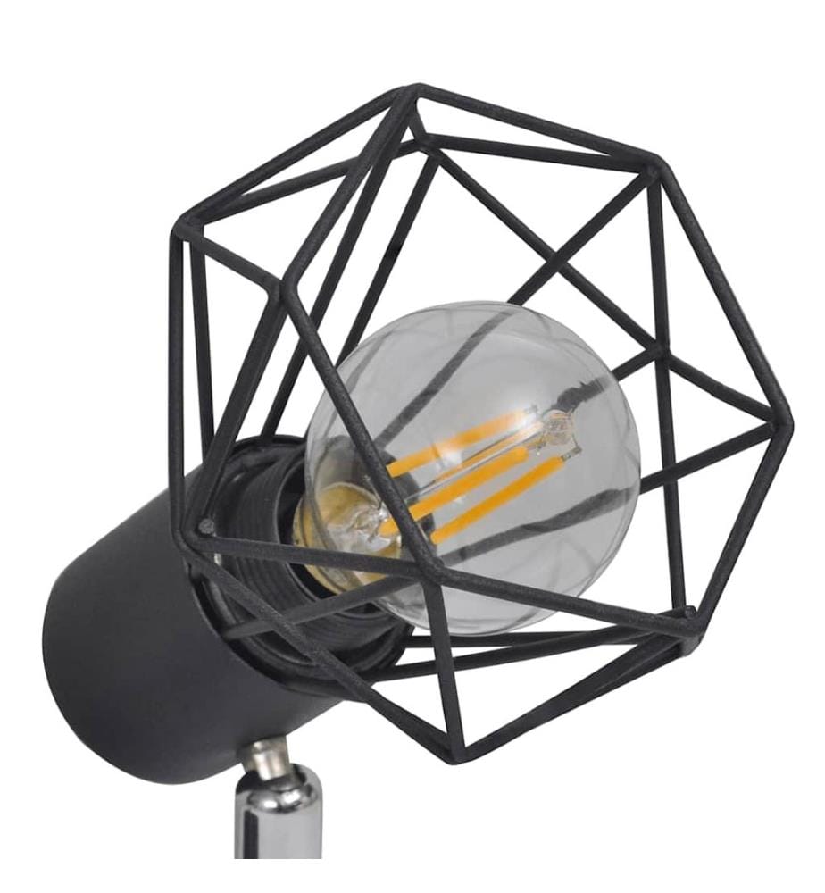 Deckenstrahler mit 2 LED-Glühlampen Industrie-Stil Drahtschirm