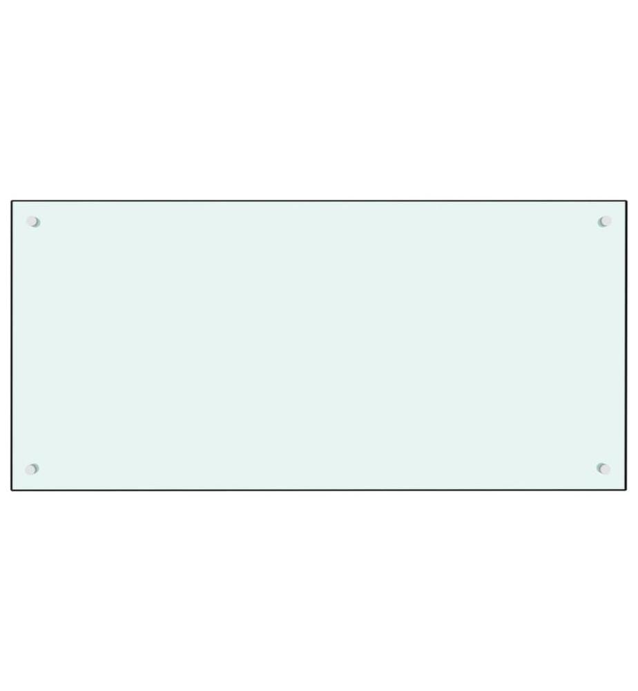 Dosseret de cuisine Blanc 100x50 cm Verre trempé