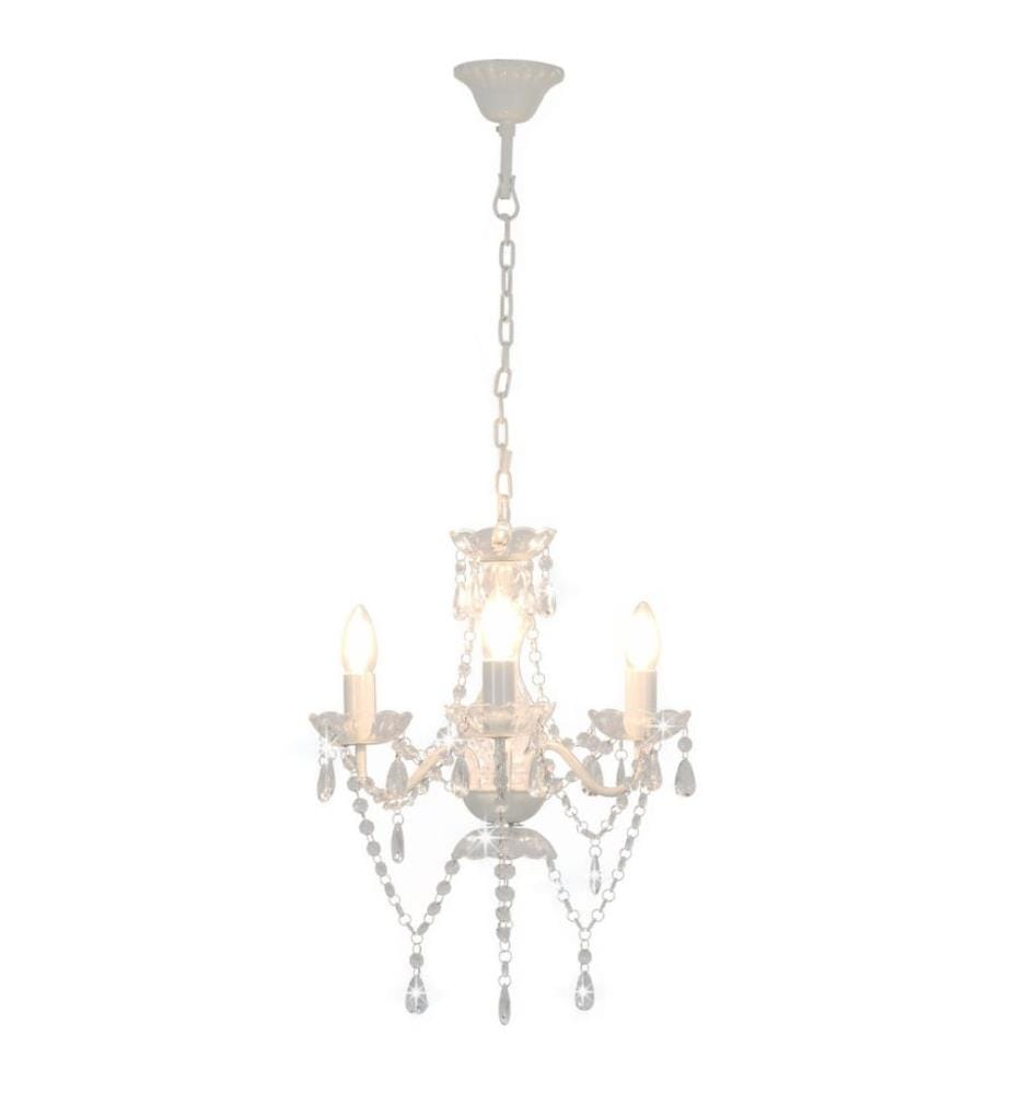 Lustre avec perles Blanc Rond 3 x E14