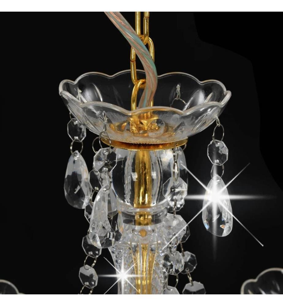 Lustre avec perles Doré Rond 3 x E14