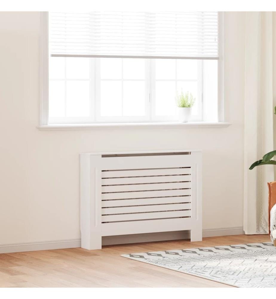 Cache-radiateur Blanc 112x19x81,5 cm MDF