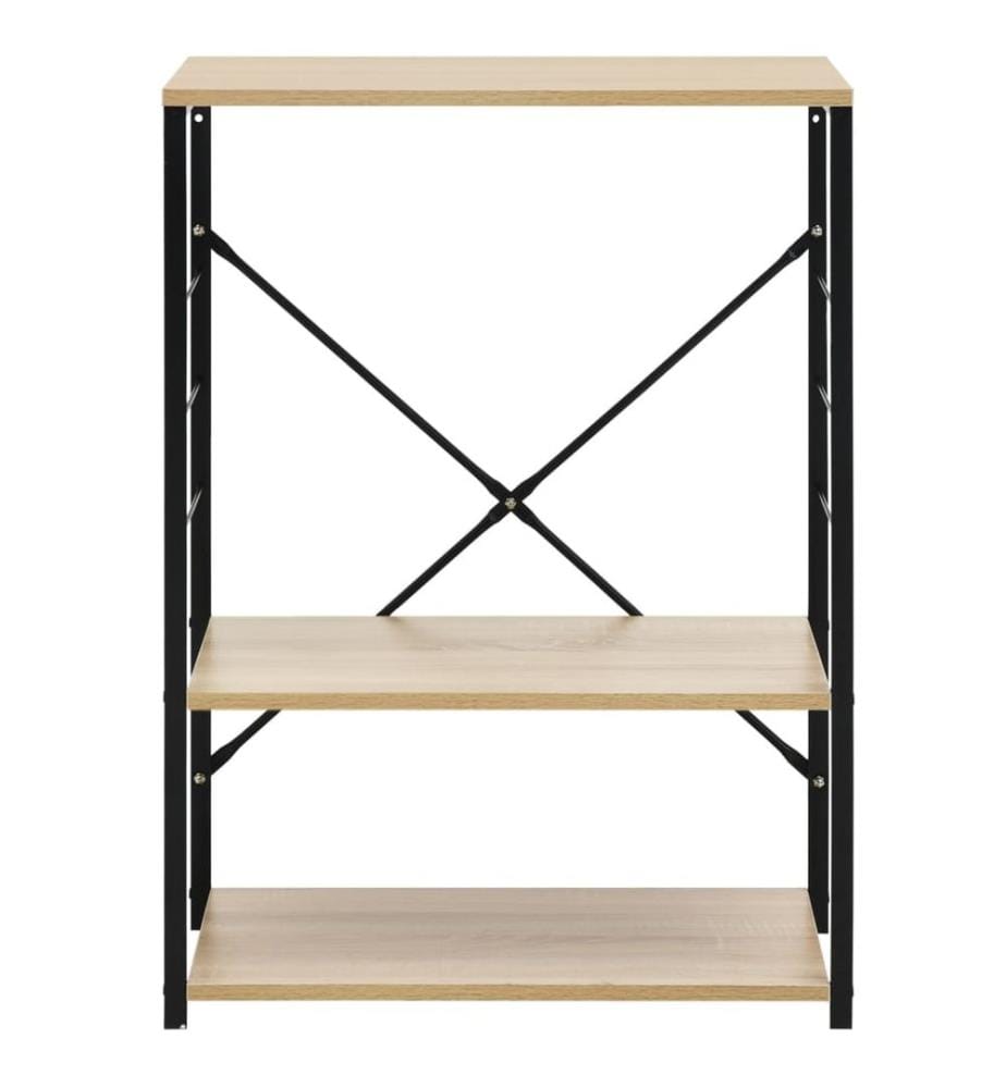 Armoire à micro-ondes noir et chêne 60x39,6x79,5 cm