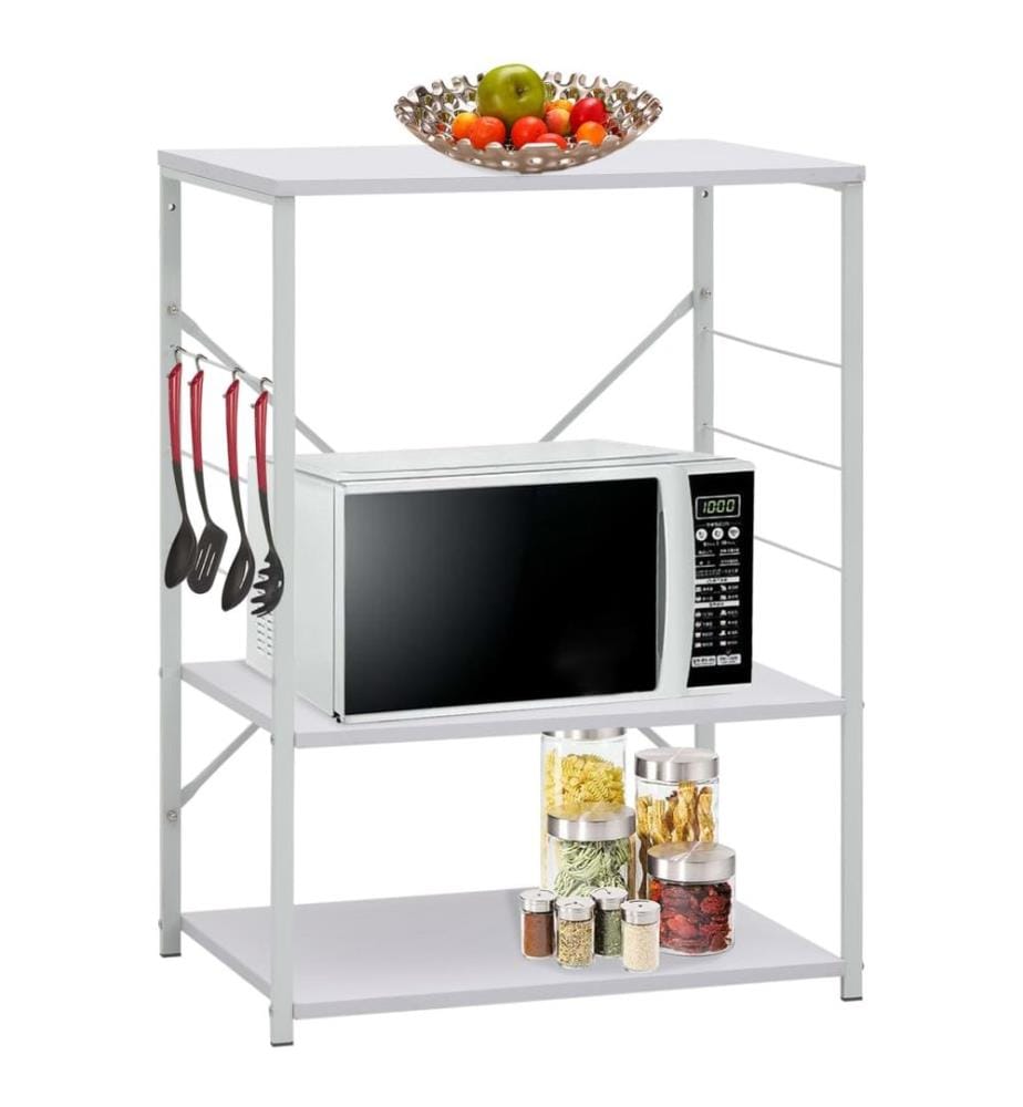 Mikrowellenregal Weiss 60×39,6×79,5 cm Holzwerkstoff