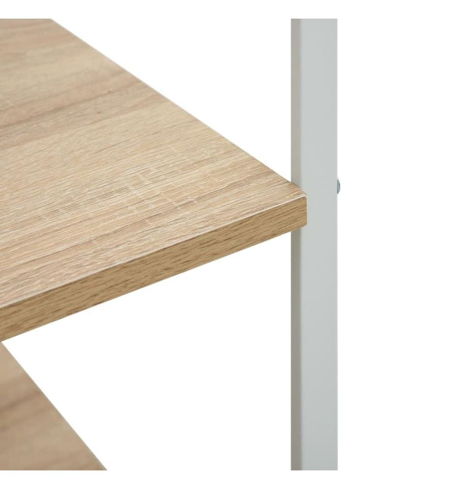 Mikrowellenregal Weiss Eiche 60×39,6×79,5 cm Holzwerkstoff
