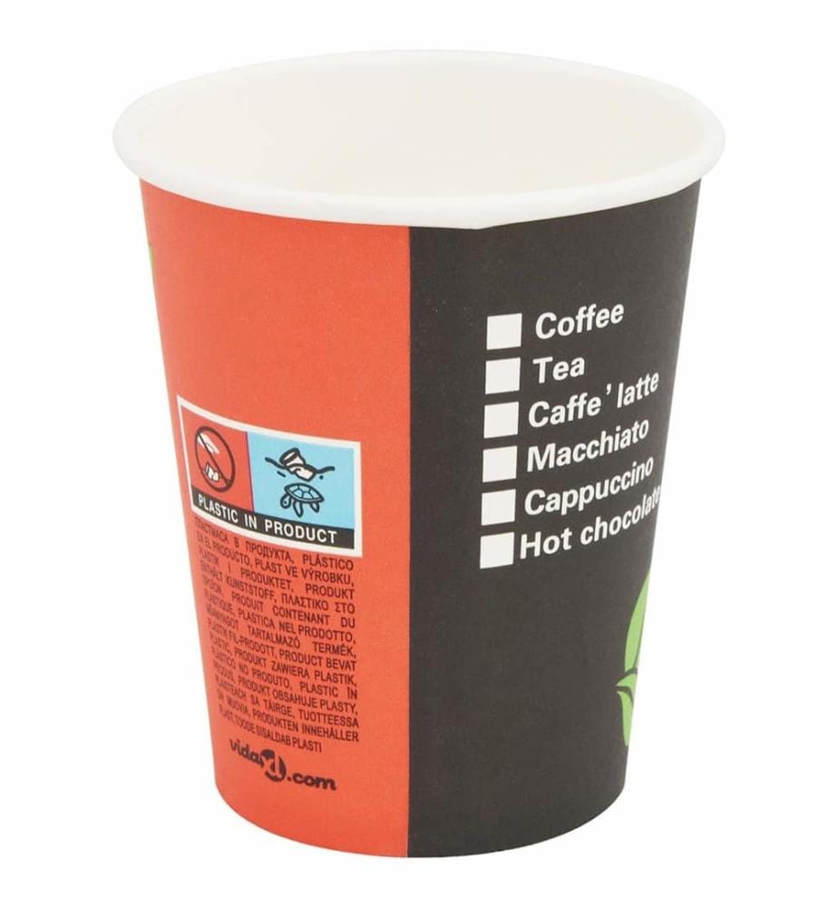 1000 Stk. Einweg-Kaffeebecher Pappe 240 ml (8 oz)