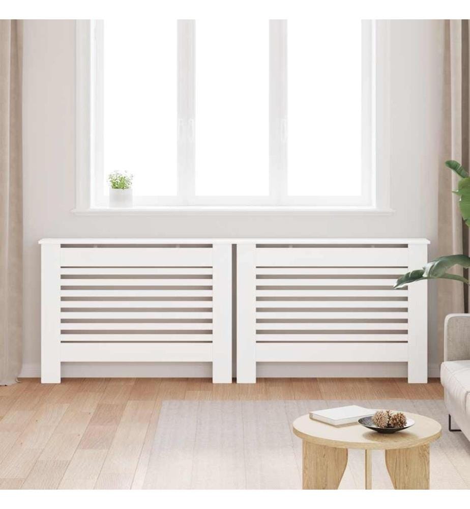 Cache-radiateurs 2 pcs Blanc 112x19x81,5 cm MDF