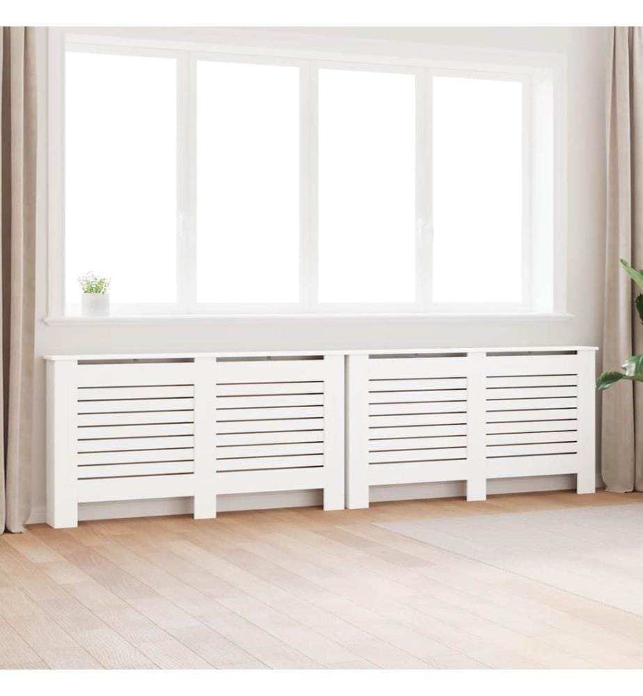 Cache-radiateurs 2 pcs Blanc 152x19x81,5 cm MDF