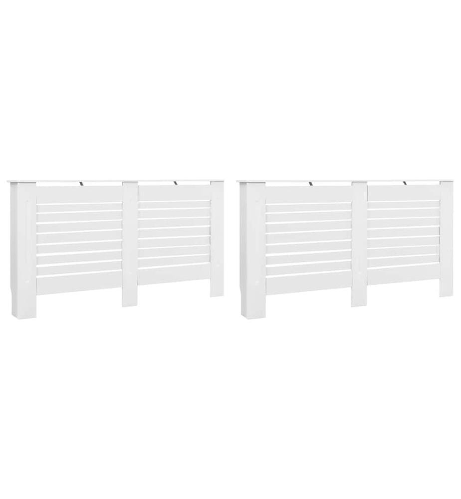 Cache-radiateurs 2 pcs Blanc 152x19x81,5 cm MDF
