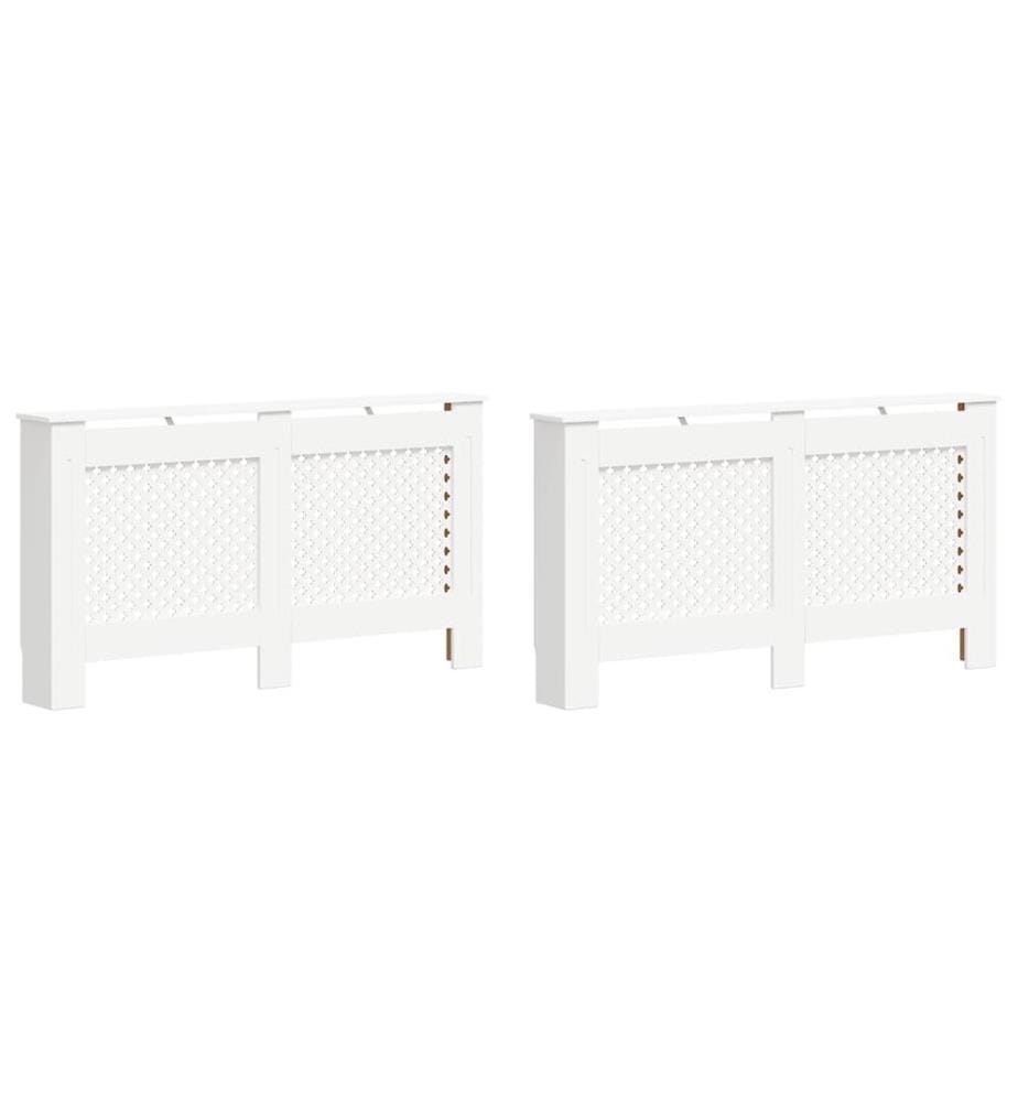 Cache-radiateurs 2 pcs Blanc 152x19x81,5 cm MDF