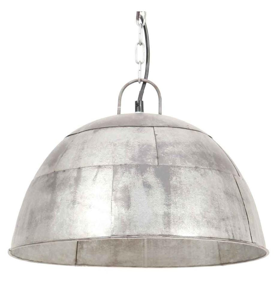 Lampe suspendue industrielle vintage 25 W Argenté Rond 41cm E27