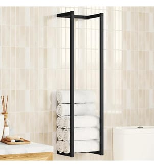 Porte-serviette Noir 25x20x95 cm Fer