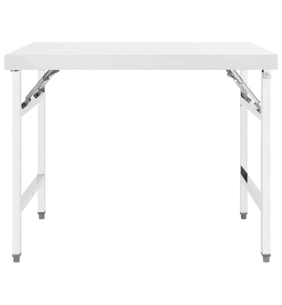 Table de travail pliable de cuisine 100x60x80 cm Inox