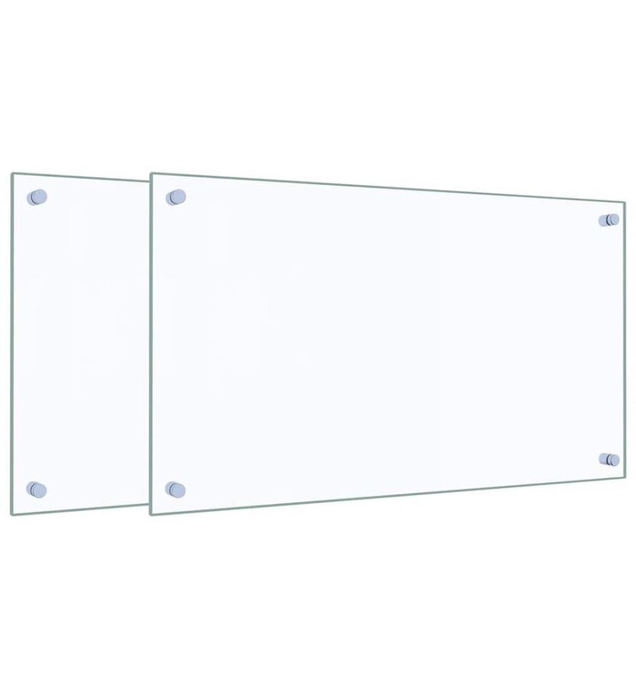 Dosserets de cuisine 2 pcs transparent 70x40 cm verre trempé