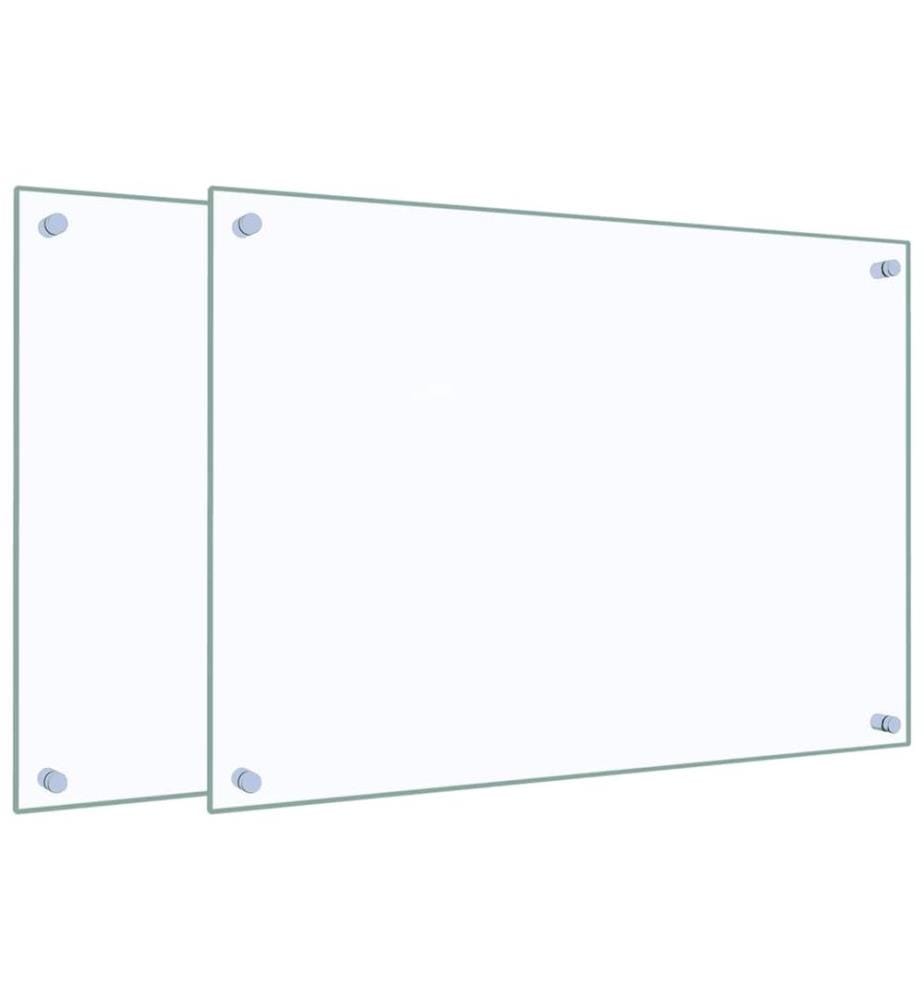 Dosserets de cuisine 2 pcs transparent 70x50 cm verre trempé