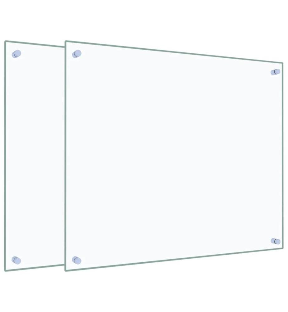 Dosserets de cuisine 2 pcs transparent 70x60 cm verre trempé