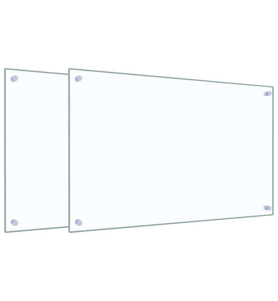 Dosserets de cuisine 2 pcs transparent 80x50 cm verre trempé