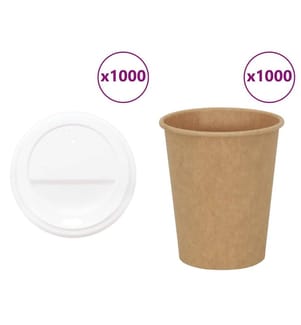 Pappbecher mit Deckeln 1000 Stk. 8oz 200ml