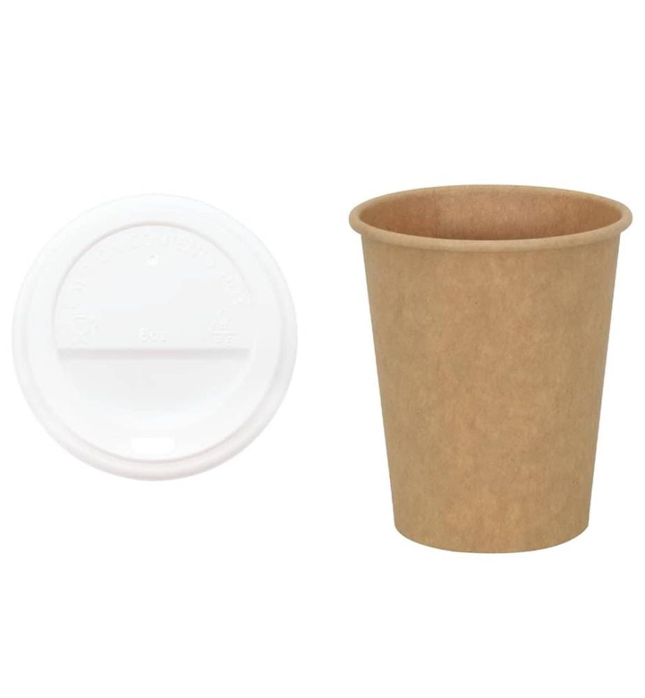 Pappbecher mit Deckeln 1000 Stk. 8oz 200ml