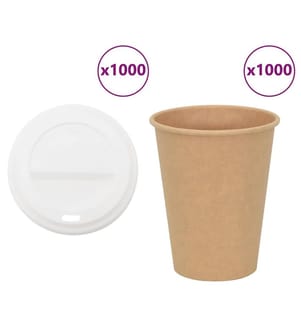 Pappbecher mit Deckeln 1000 Stk. 12oz 300ml
