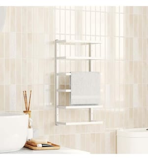 Porte-serviette Blanc 24x12x48 cm Acier