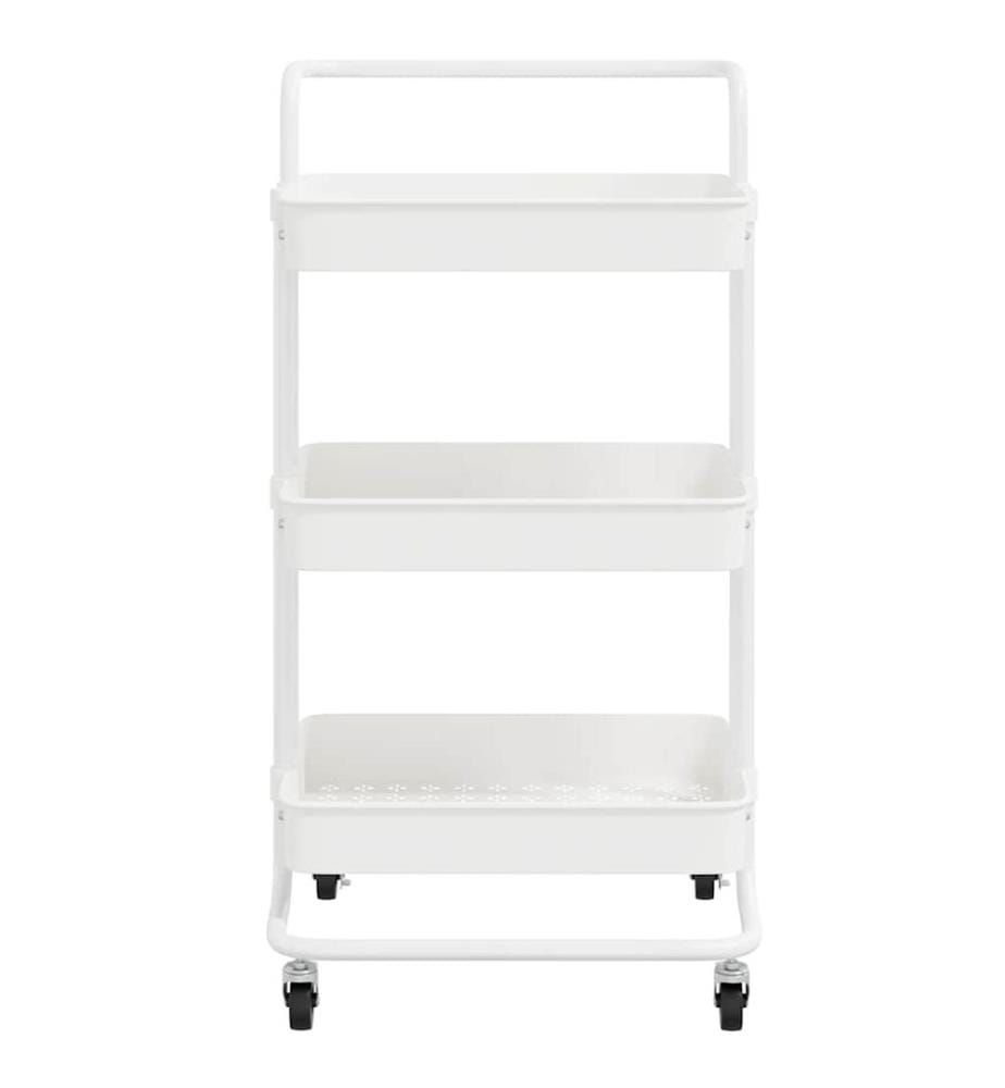Chariot de cuisine 3 niveaux Blanc 42x35x85 cm Fer et ABS
