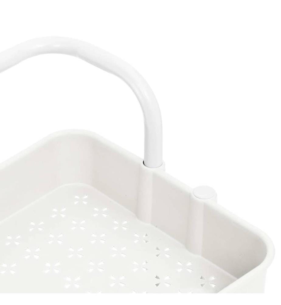 Chariot de cuisine 3 niveaux Blanc 42x35x85 cm Fer et ABS