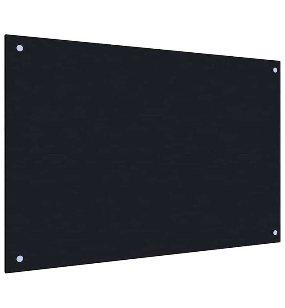 Crédence de cuisine 2 pcs Noir 90 x 50 cm verre trempé