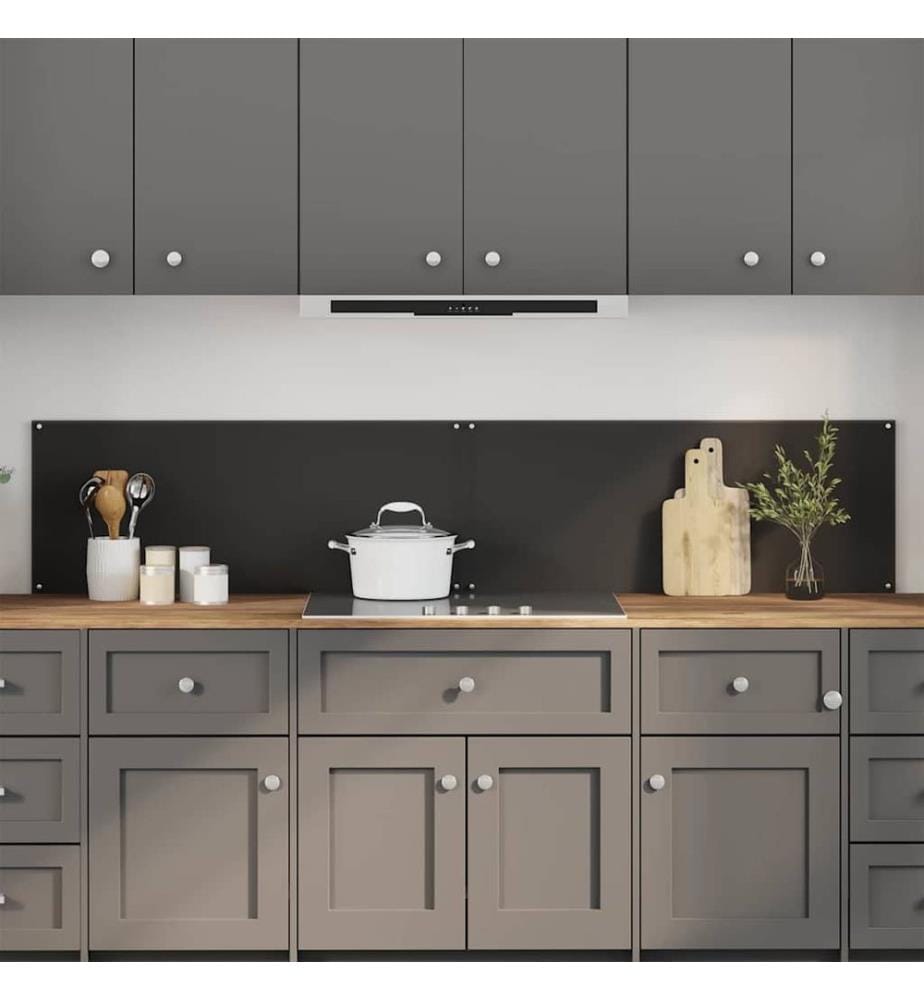 Crédence de cuisine 2 pcs Noir 100 x 40 cm verre trempé