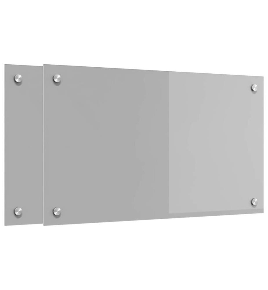 Crédence de cuisine 2 pcs Gris clair 70 x 40 cm verre trempé