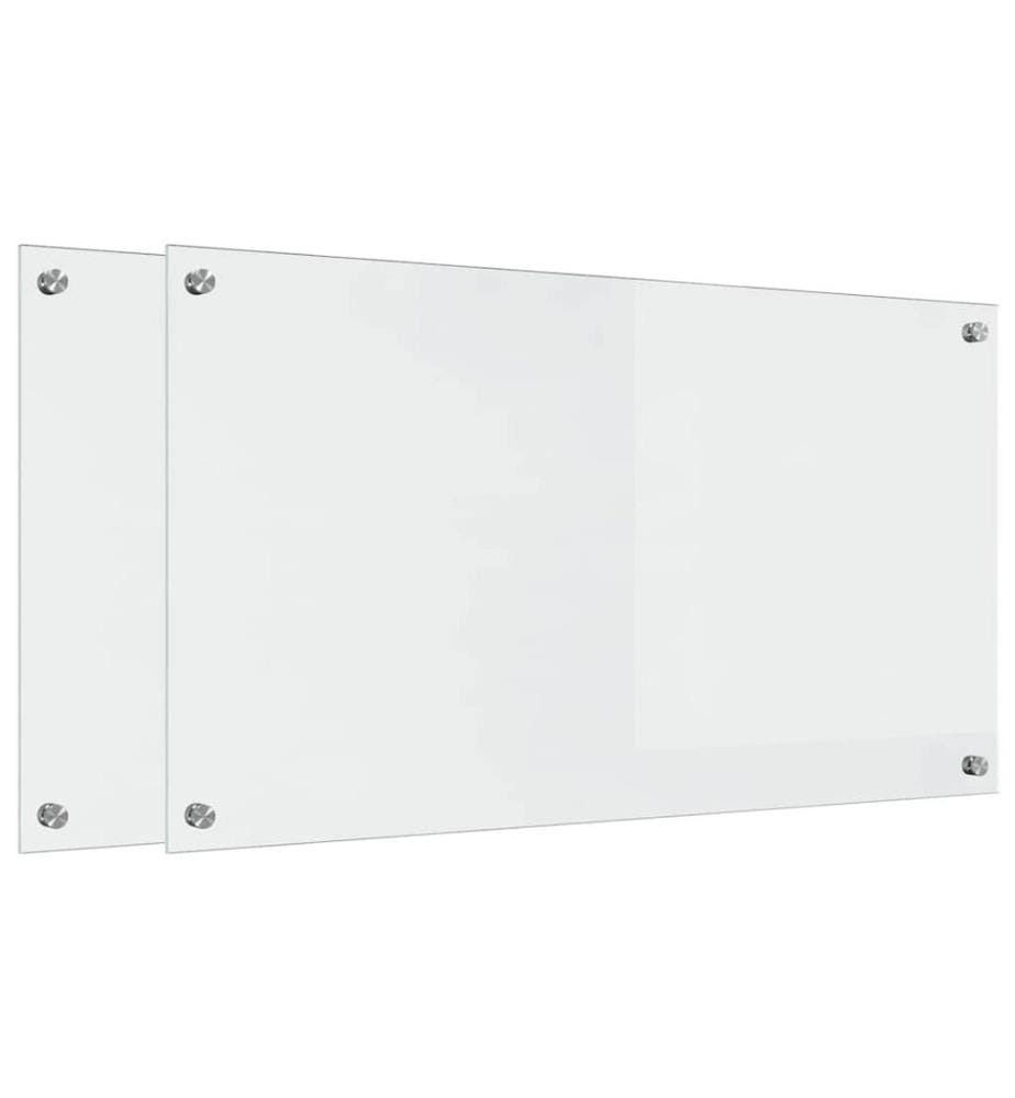 Crédence de cuisine 2 pcs Transparent 90 x 50 cm verre trempé