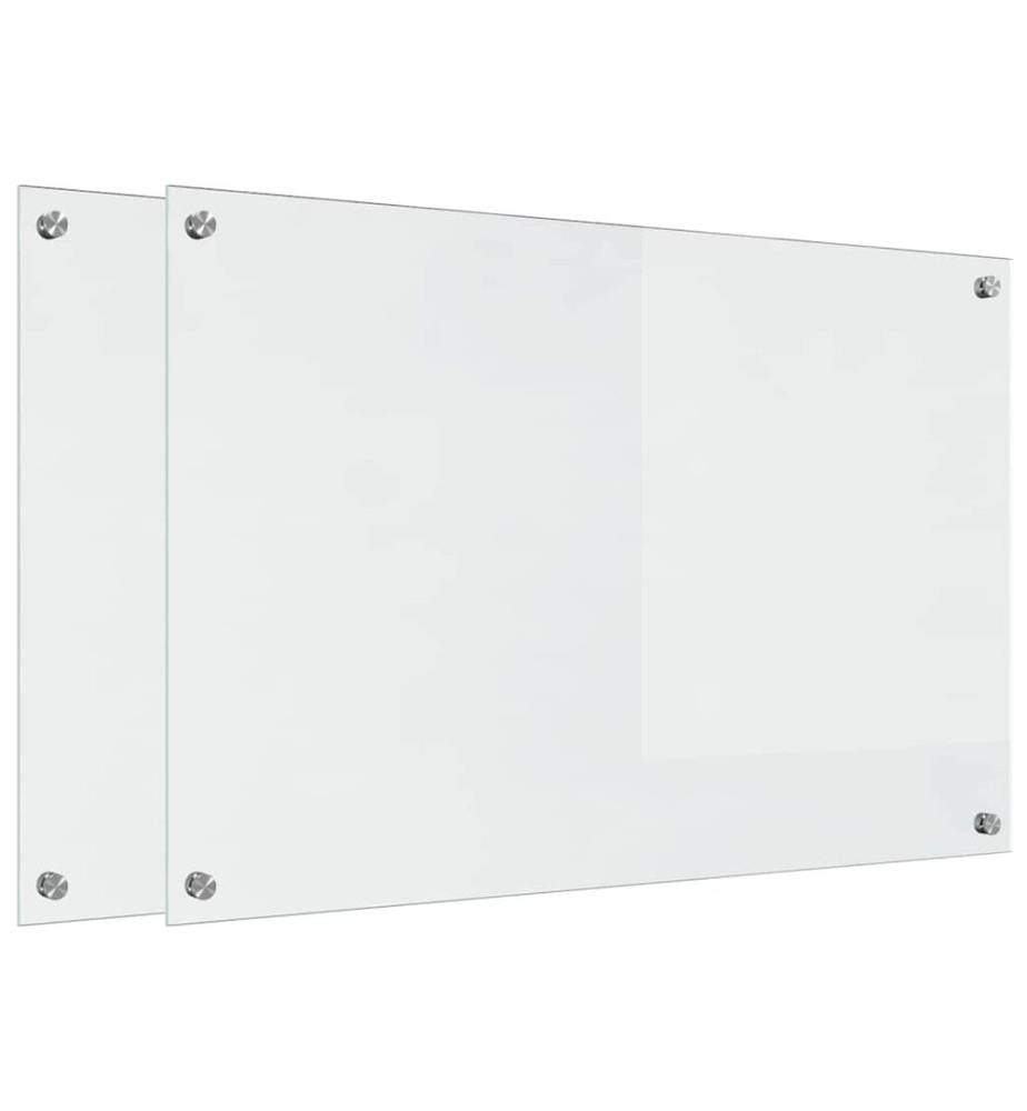 Crédence de cuisine 2 pcs Transparent 90 x 60 cm verre trempé