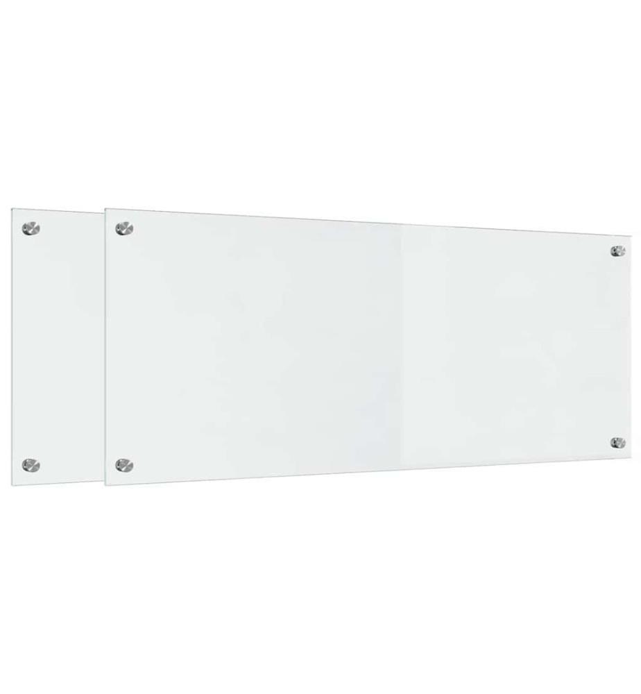 Crédence de cuisine 2 pcs Transparent 100 x 40 cm verre trempé