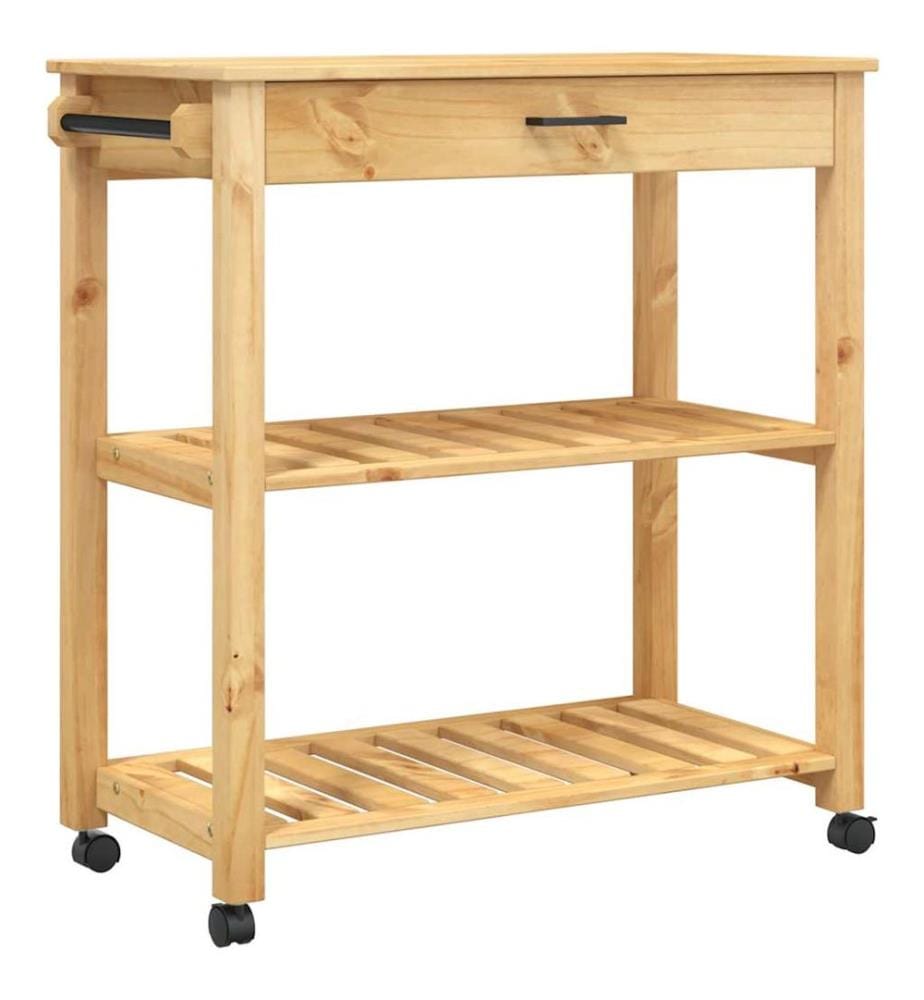 Chariot de cuisine MONZA 84x40x88,5 cm bois massif de pin