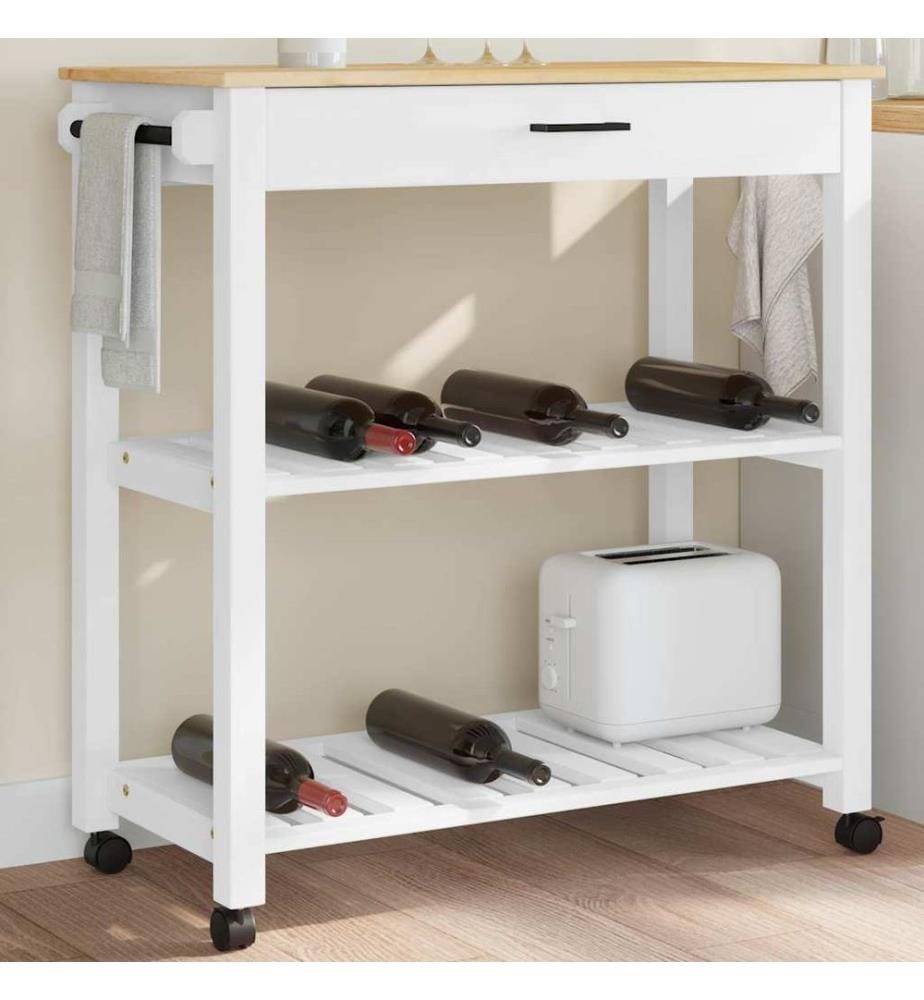 Chariot de cuisine MONZA 84x40x88,5 cm bois massif de pin