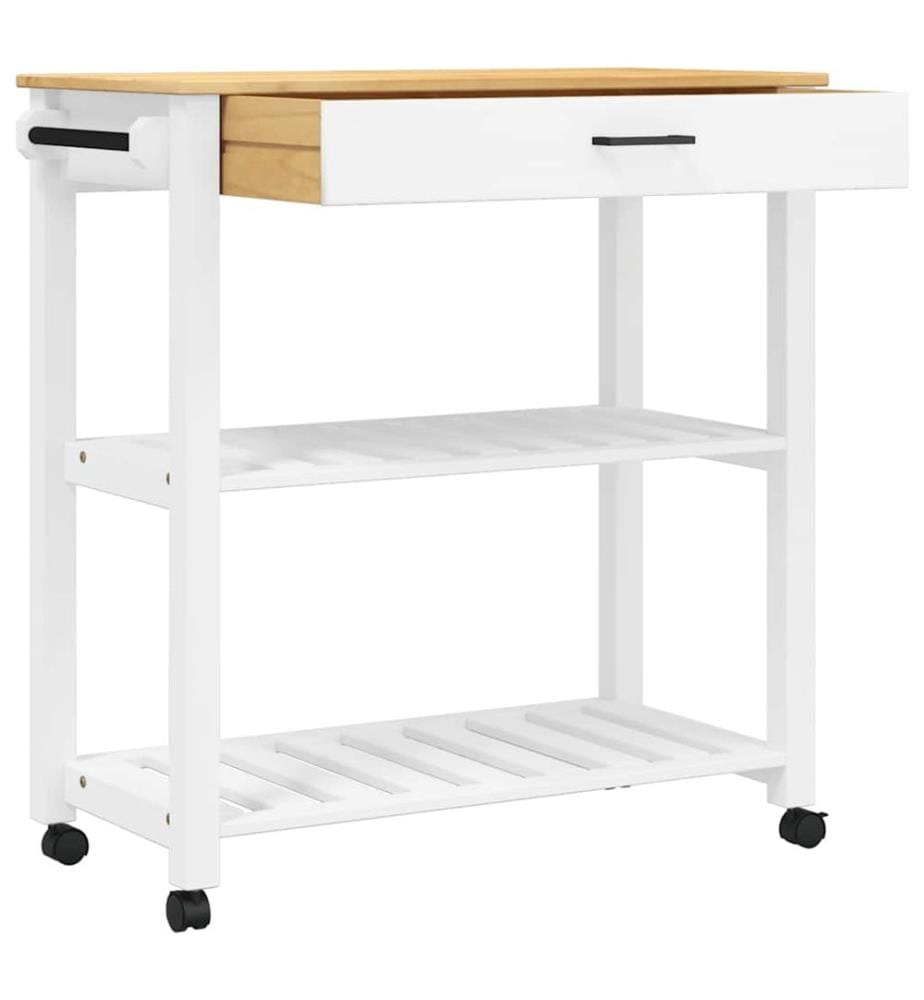 Chariot de cuisine MONZA 84x40x88,5 cm bois massif de pin