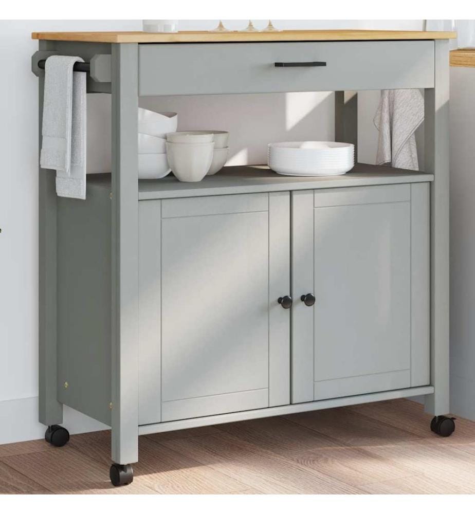 Chariot de cuisine MONZA 84x40x88,5 cm bois massif de pin