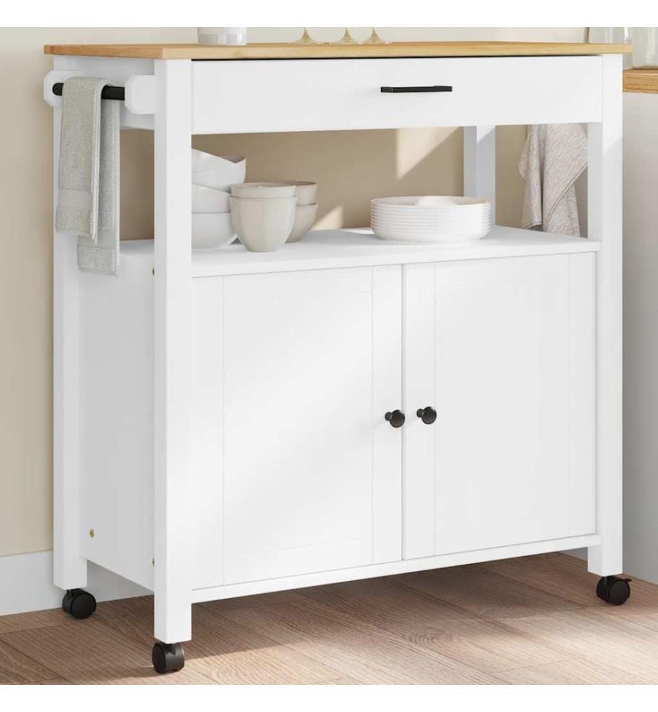 Chariot de cuisine MONZA 84x40x88,5 cm bois massif de pin