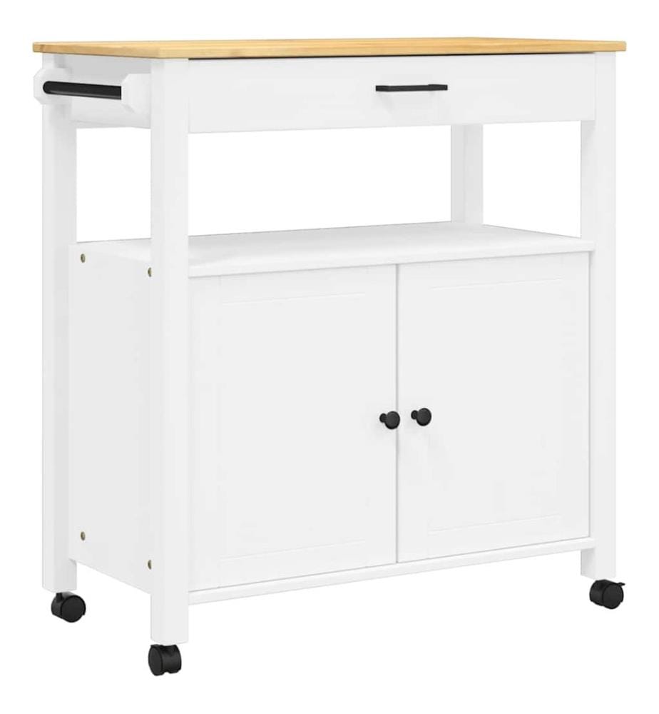 Chariot de cuisine MONZA 84x40x88,5 cm bois massif de pin