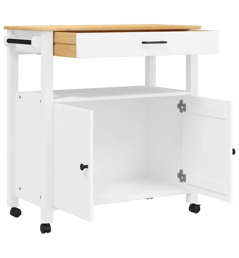 Chariot de cuisine MONZA 84x40x88,5 cm bois massif de pin