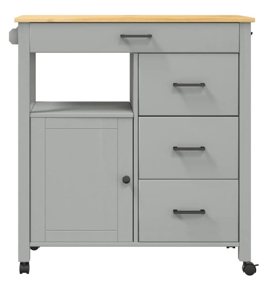 Chariot de cuisine MONZA 84x40x88,5 cm bois massif de pin